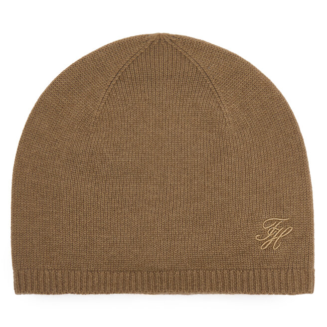 Czapka Tommy Hilfiger Script AW0AW19105 Brązowy jasny