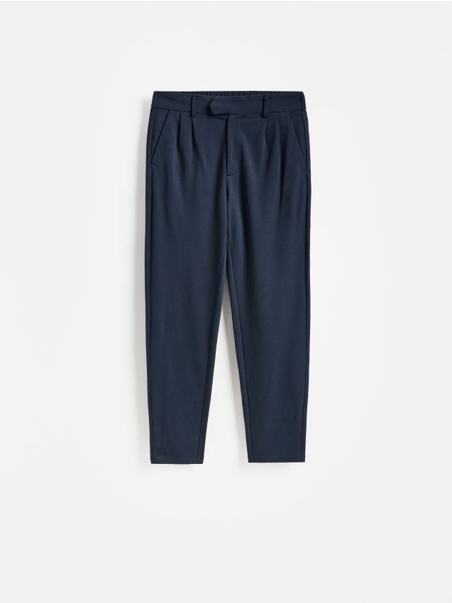 Reserved - Spodnie chino slim - granatowy