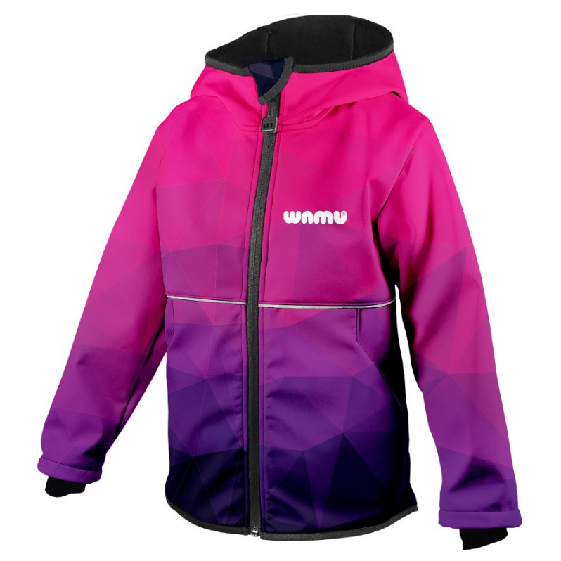 Dziecięca kurtka softshellowa WAMU Mozaika purple Rozmiar dziecięcy: 86-92 / Kolor: różowy/fioletowy