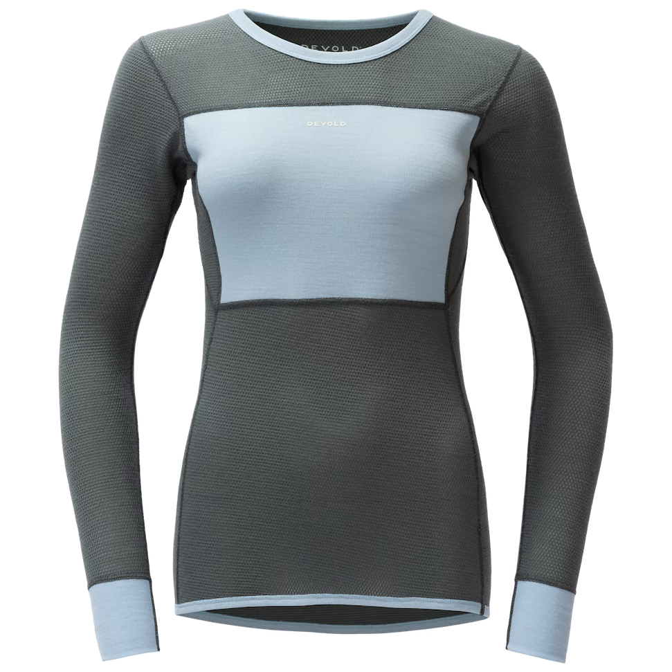 Damska koszulka Devold Wool Mesh 190 Shirt Wmn Rozmiar: S / Kolor: niebieski/szary