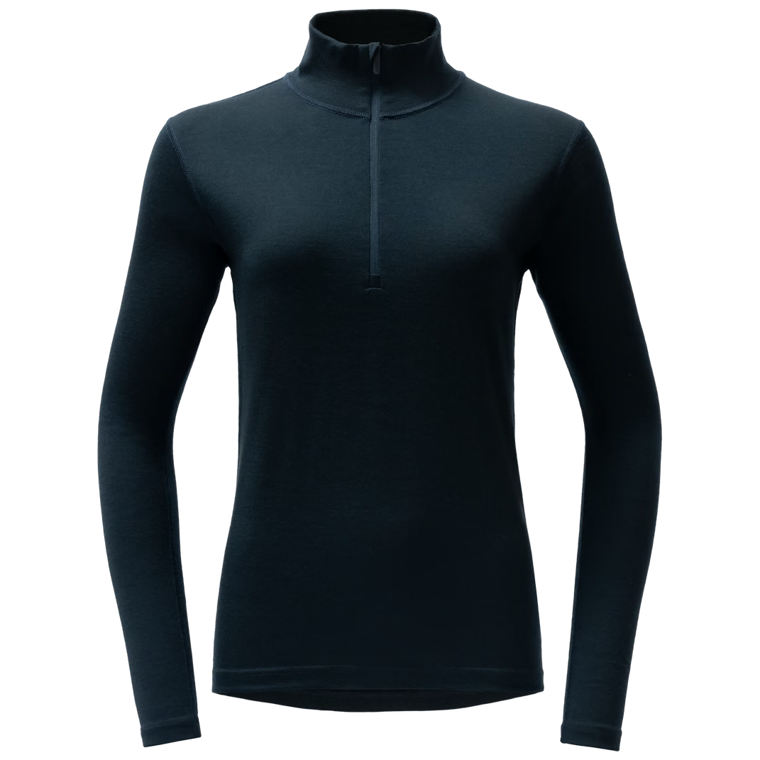 Damska koszulka Devold Breeze Plus Merino 200 Zip Neck Wmn Rozmiar: M / Kolor: ciemnoniebieski