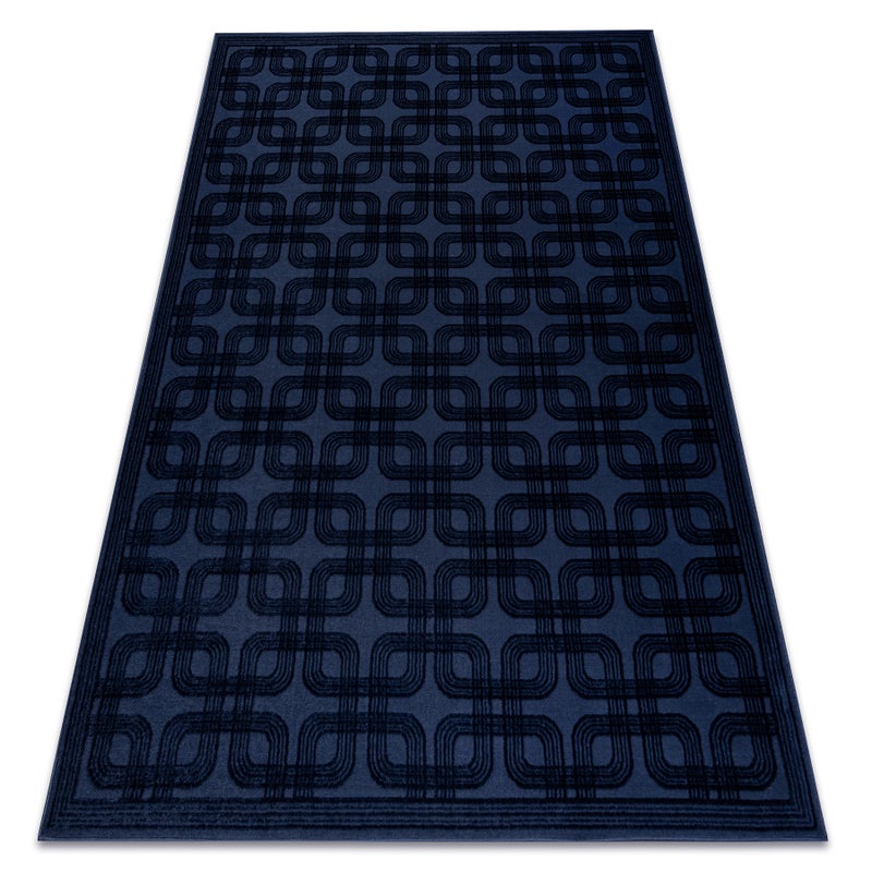 Dywan AURA J2556A ciemny niebieski - Geometryczny, strukturalny, nowoczesny 160x220 cm