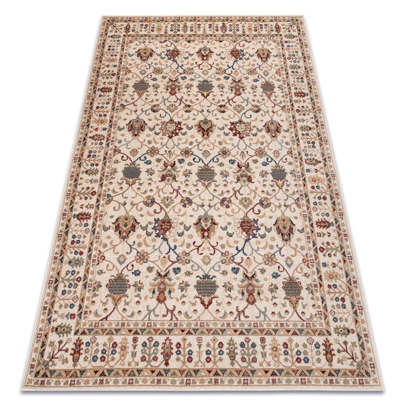 Dywan wełniany NAIN Ornament, ramka 1028/51053 beż / bordo / niebieski 160x230 cm
