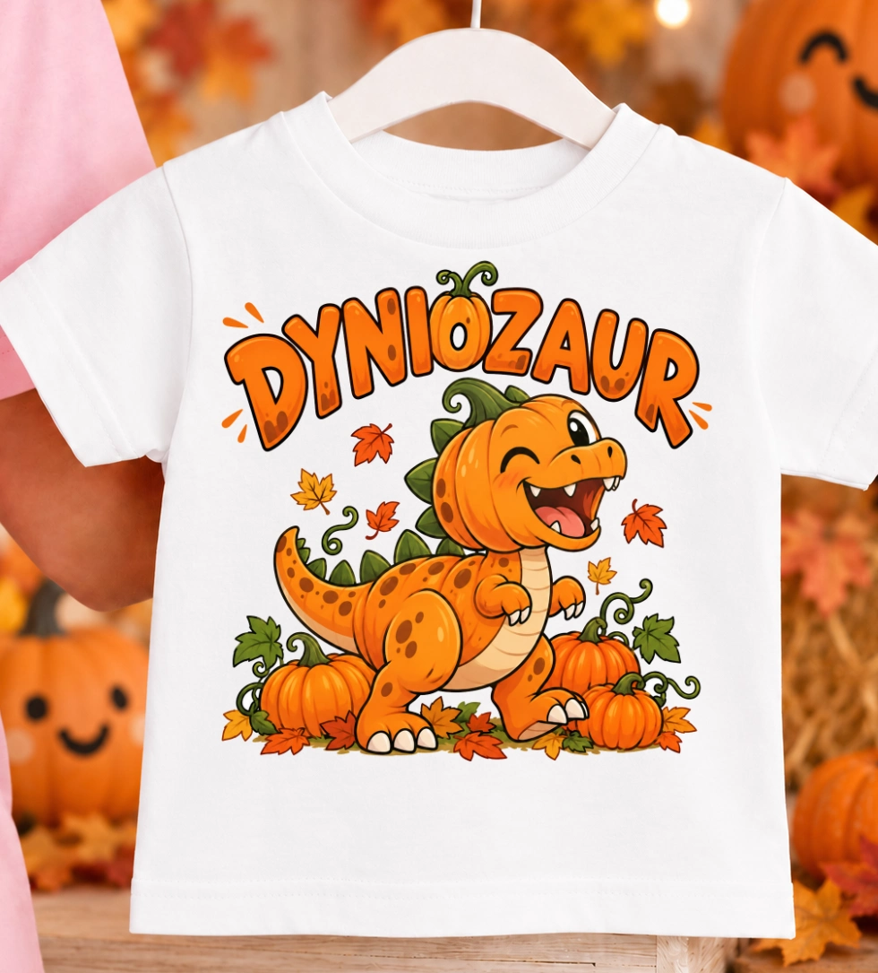 Koszulka na Dzień Dyni z Dinozaurem - DYNIOZAUR