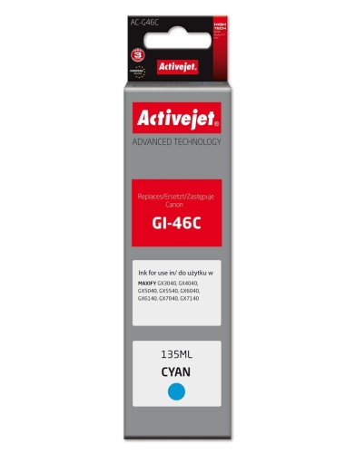 Activejet AC-G46C Buteleczka z tuszem z atramentem (zamiennik Canon GI-46C; Supreme; 135 ml; niebieski)
