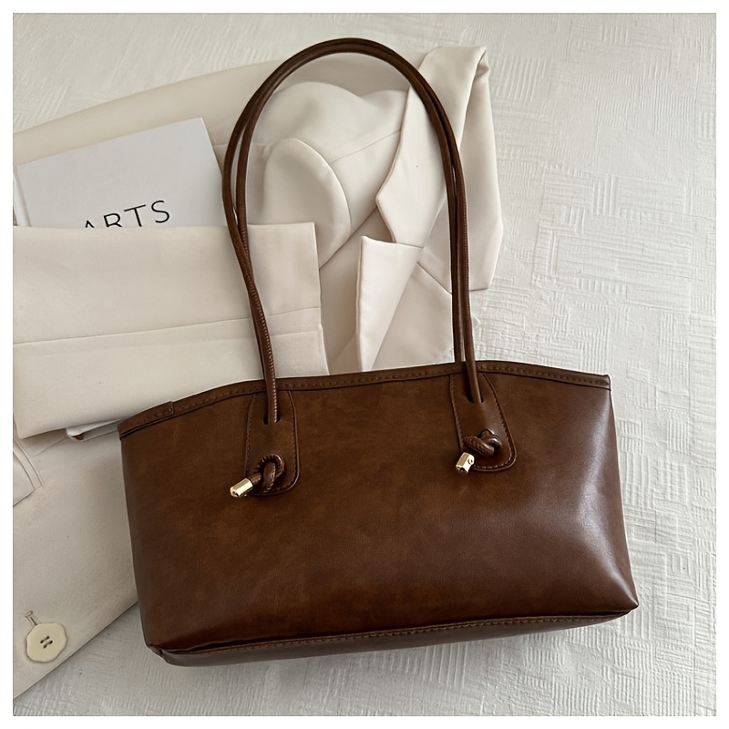 TEMU Damska torba na ramię typu crossbody, stylowa torba dojazdowa w stylu vintage o dużej pojemności, casualowa torba tote na wyjścia i zakupy,