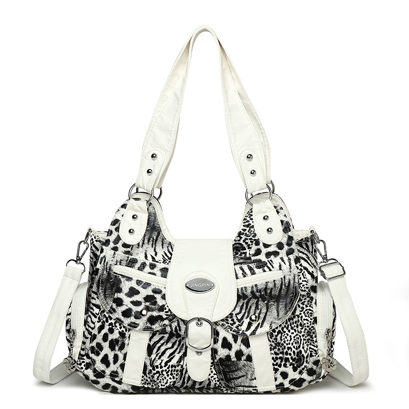 TEMU Torba damska 2026 w panterkę z nitami, modna, codzienna torba na ramię, crossbody, transgraniczna, , sprana torba na ramię dla kobiet