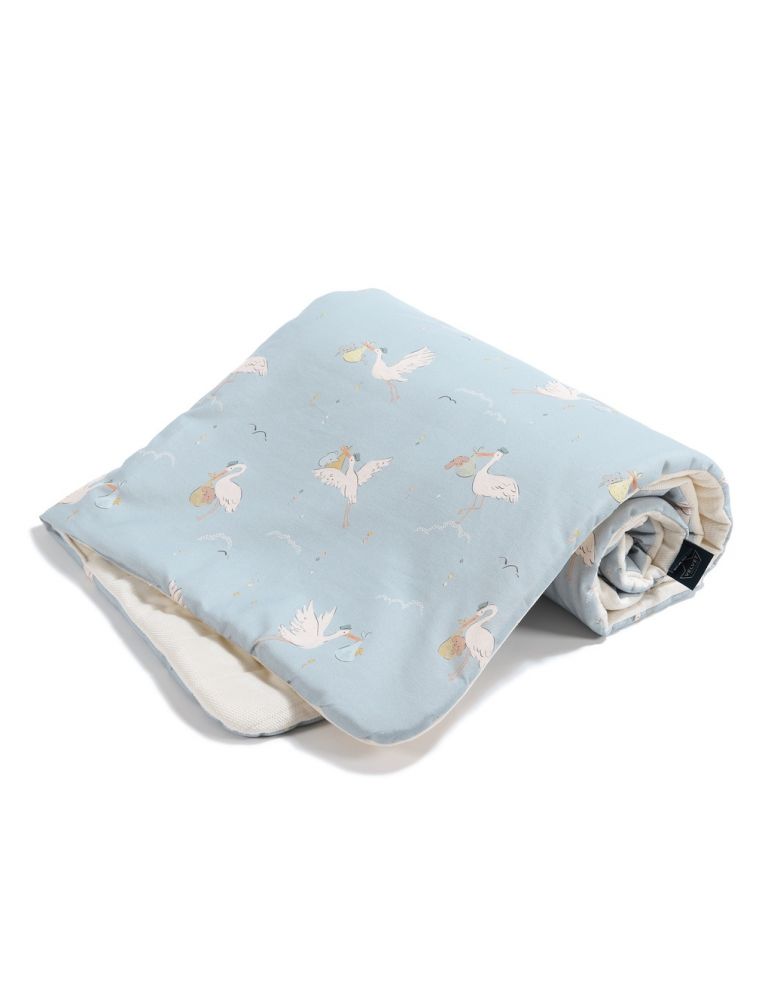 La Millou Ciepły koc bawełniany velvet M ( BEBE MIGNON BLUE )