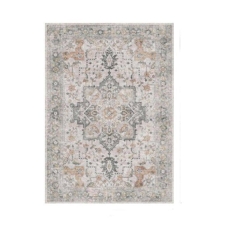 Zmywalny dywan w stylu vintage, 100 x 150 cm, ultracienka konstrukcja, idealny do salonu/sypialni, nadaje się do codziennego wystroju wnętrz. (1 sztu