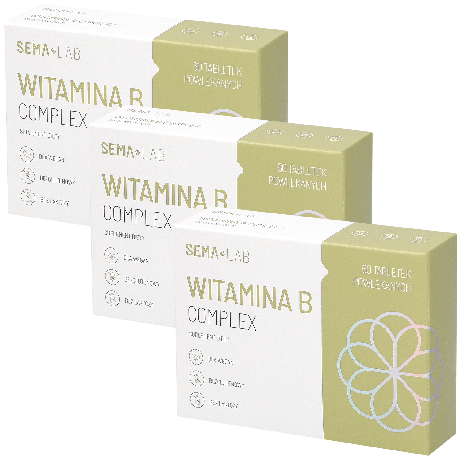 Zestaw SEMA Lab Witamina B Complex, 3 x 60 tabletek powlekanych