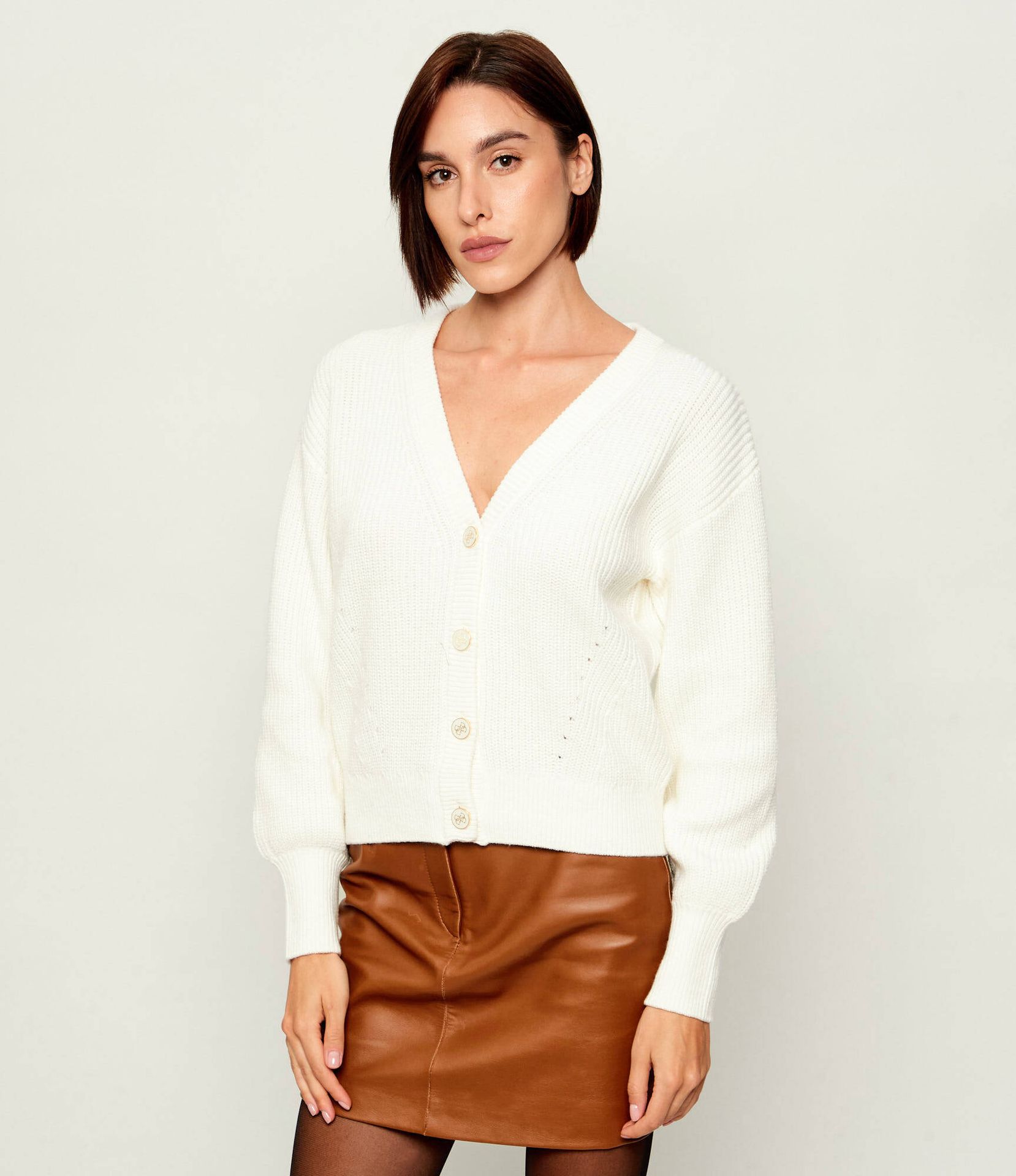 GUESS Kardigan Faith Relaxed fit z dodatkiem wełny