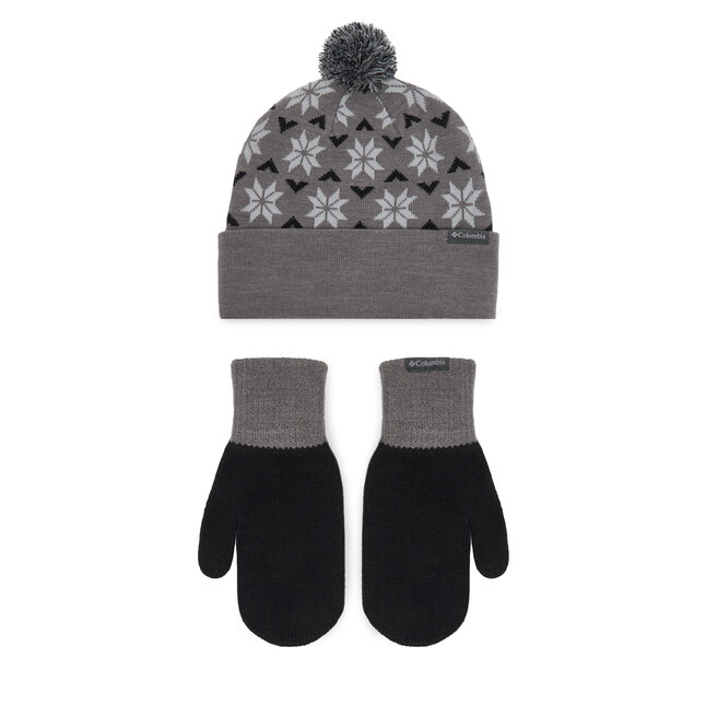 Zestaw czapka i rękawiczki Columbia Snowflake 2180781 Szary ciemny