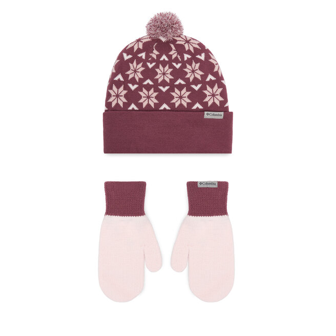 Zestaw czapka i rękawiczki Columbia Snowflake 2180781 Różowy ciemny