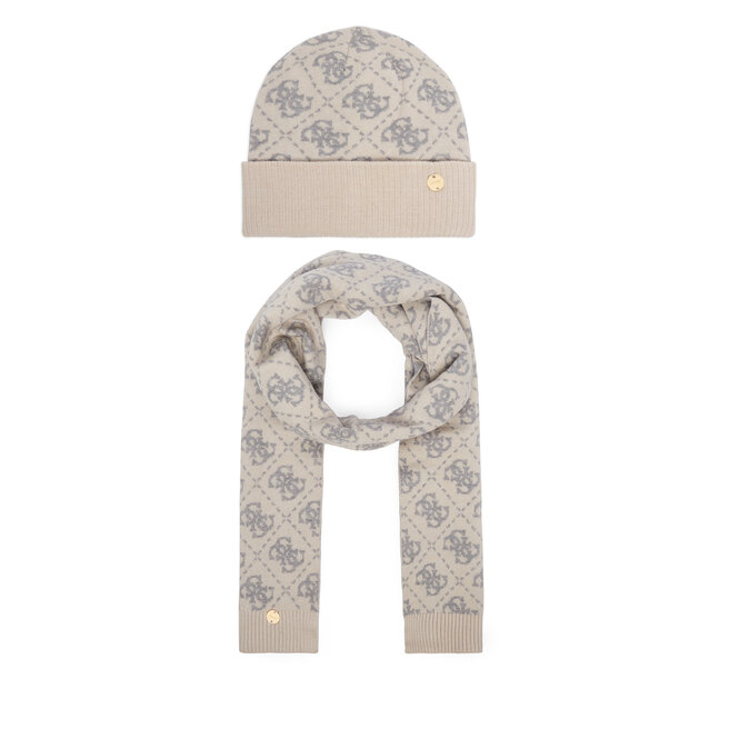 Zestaw szalik i czapka Guess GFBOX WP6401 Kremowy