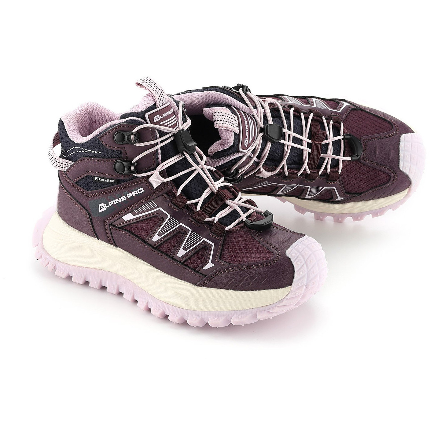 Buty trekkingowe wysokie dziecięce Alpine Pro Atego Purple Rozmiar butów (UE): 35 / Kolor: fioletowy