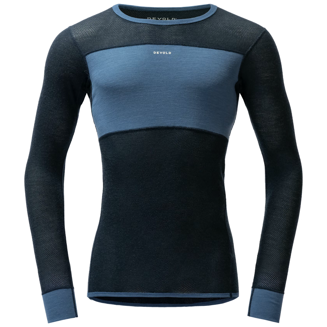 Męska koszulka Devold Wool Mesh 190 Shirt Man Rozmiar: XL / Kolor: niebieski/jasnoniebieski
