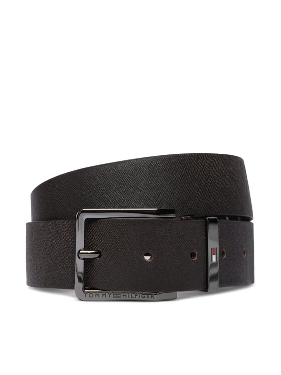 Tommy Hilfiger Pasek Oliver Saffiano 3.5 AM0AM14573 Brązowy ciemny
