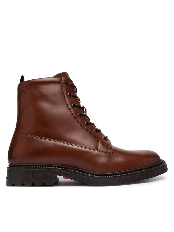 Tommy Hilfiger Trzewiki Corporate Casual Lth Boot FM0FM06174 Brązowy