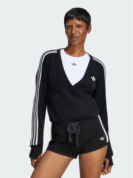 adidas Sweter Adidas x Jennie Knitted Wrap LD8933 Czarny Slim Fit