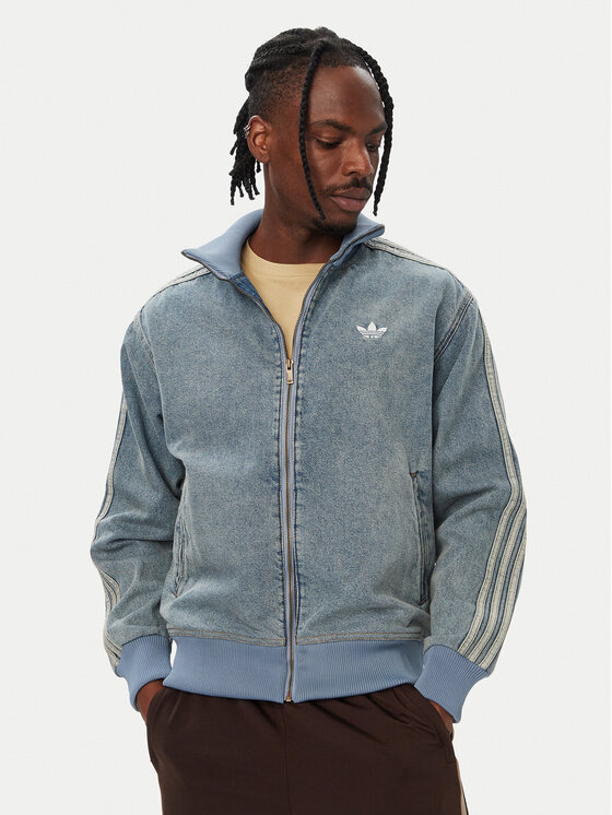 adidas Kurtka jeansowa Firebird Adicolor KS4970 Niebieski Loose Fit