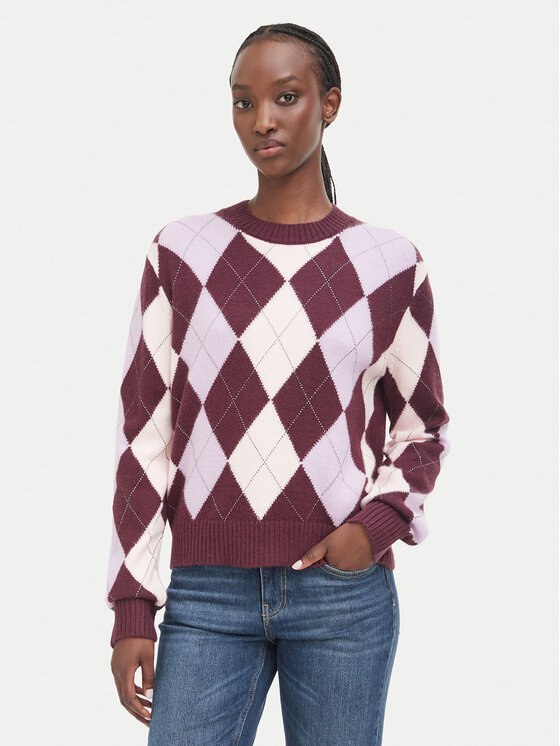 Guess Sweter W6BR48 Z1447 Bordowy Regular Fit