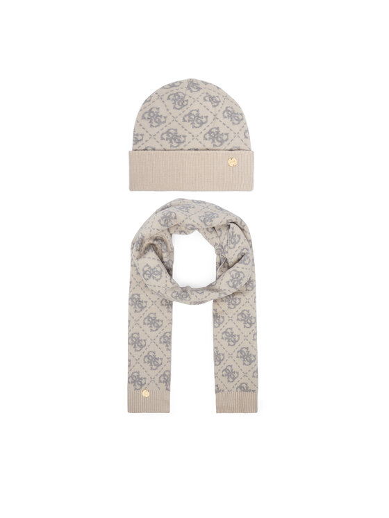 Guess Zestaw szalik i czapka GFBOX WP6401 Kremowy