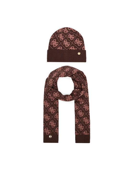 Guess Zestaw szalik i czapka GFBOX WP6401 Brązowy