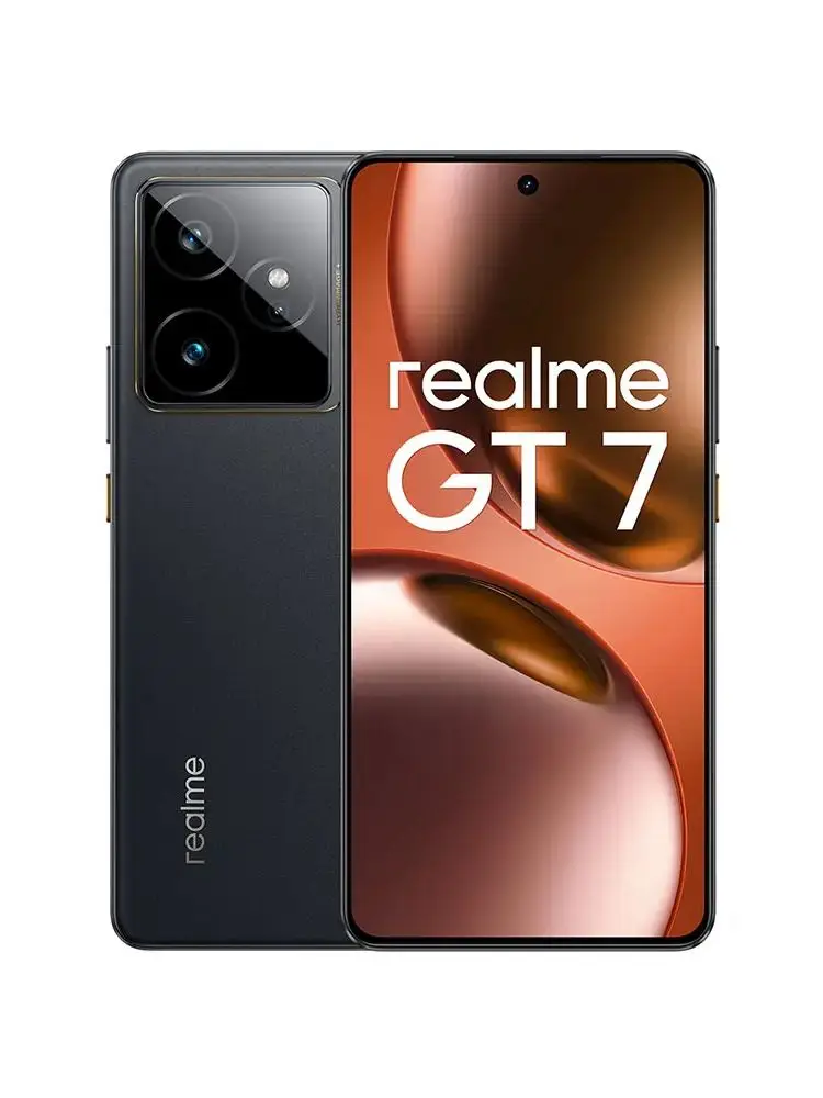 Smartfon realme GT 7 5G, wersja europejska, procesor MTK Dimensity 9400e, wyświetlacz Pro-Esports o jasności 6000 nitów, bateria 7000 mAh, szybkie ładowanie 120W Ultra Charge czarny