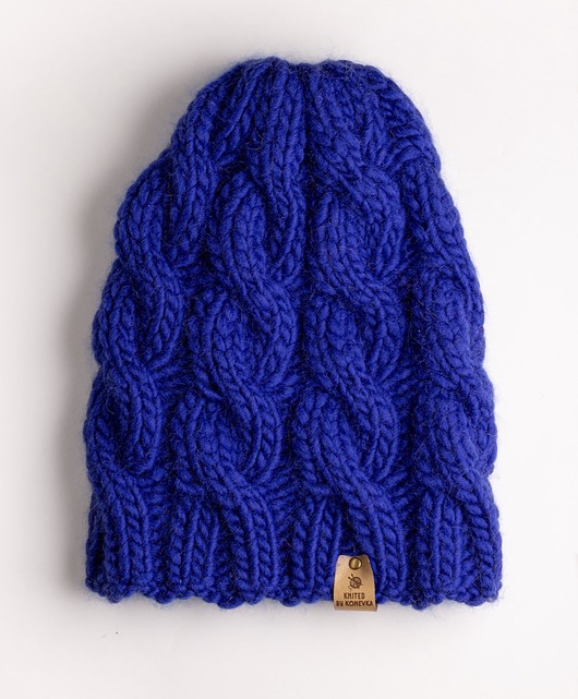 Czapka Bredka Premium wełna merino Kobalt
