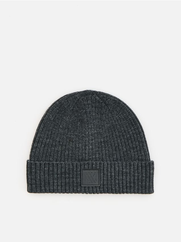 Reserved - Dzianinowa czapka beanie - ciemnoszary