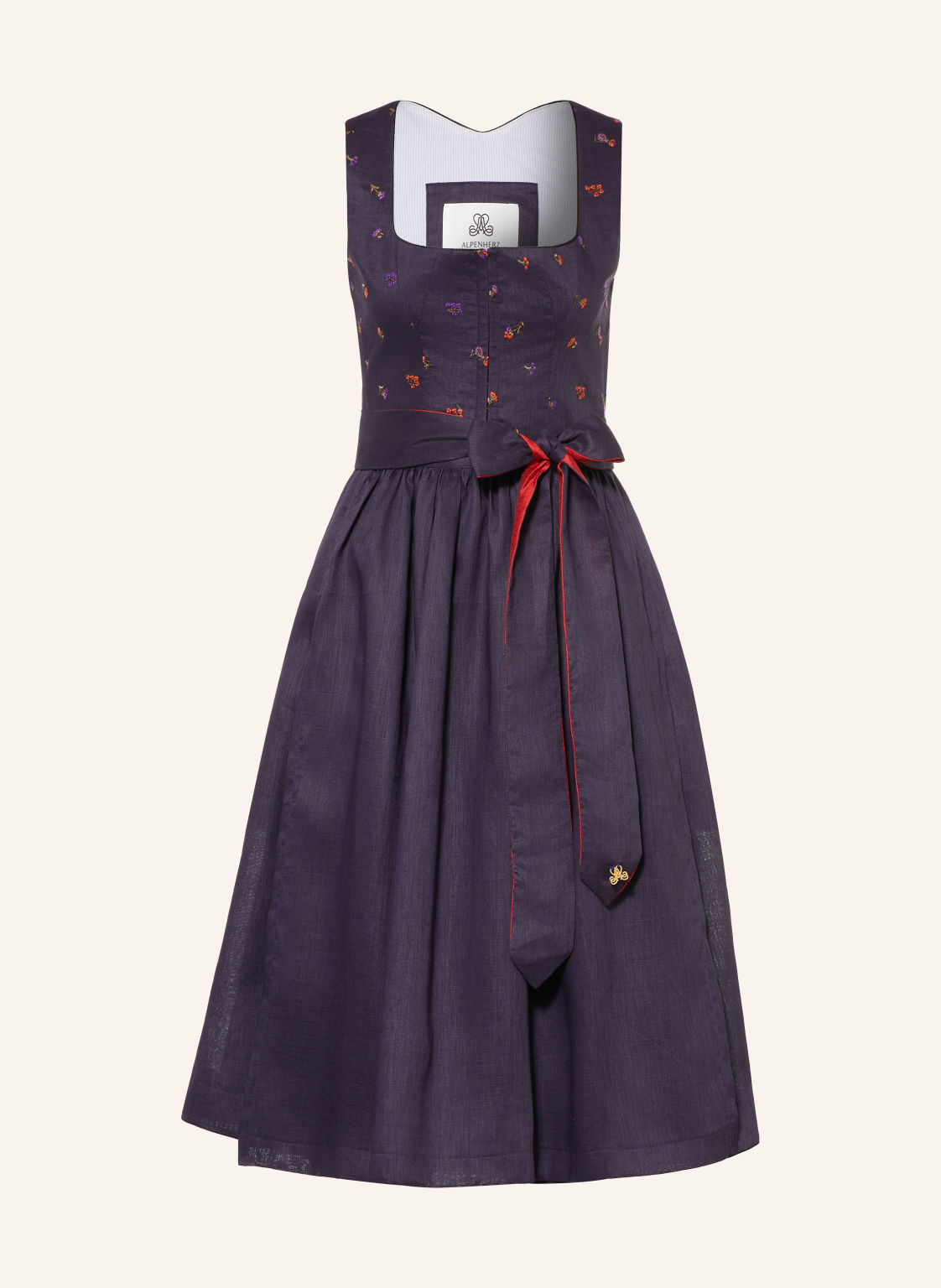 Alpenherz Lniana Sukienka W Stylu Dirndl Nathalie blau