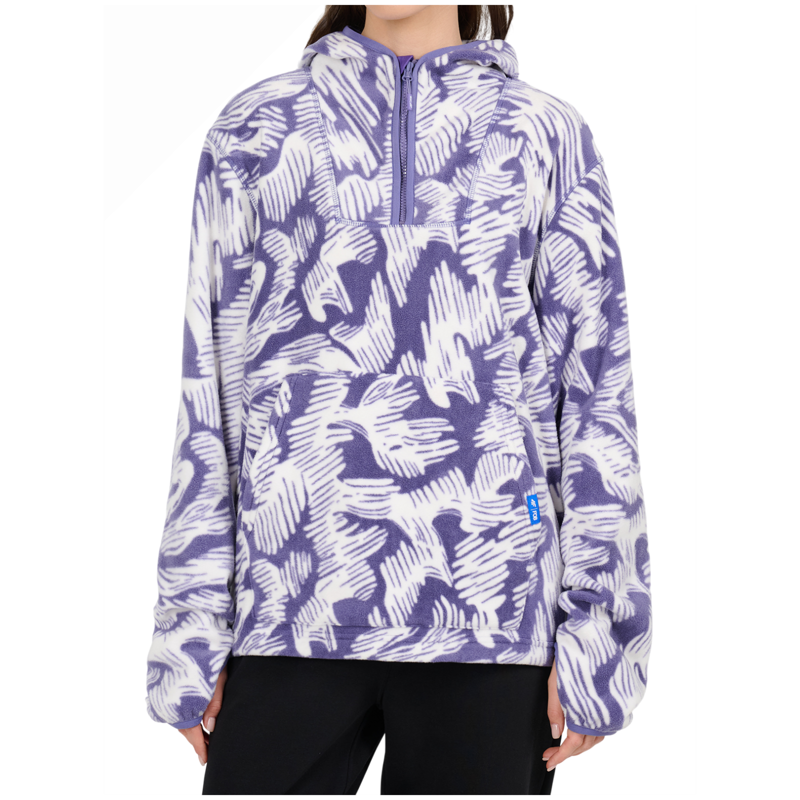 Bluza damska 4F Fleece F504 Rozmiar: S / Kolor: biały/fioletowy