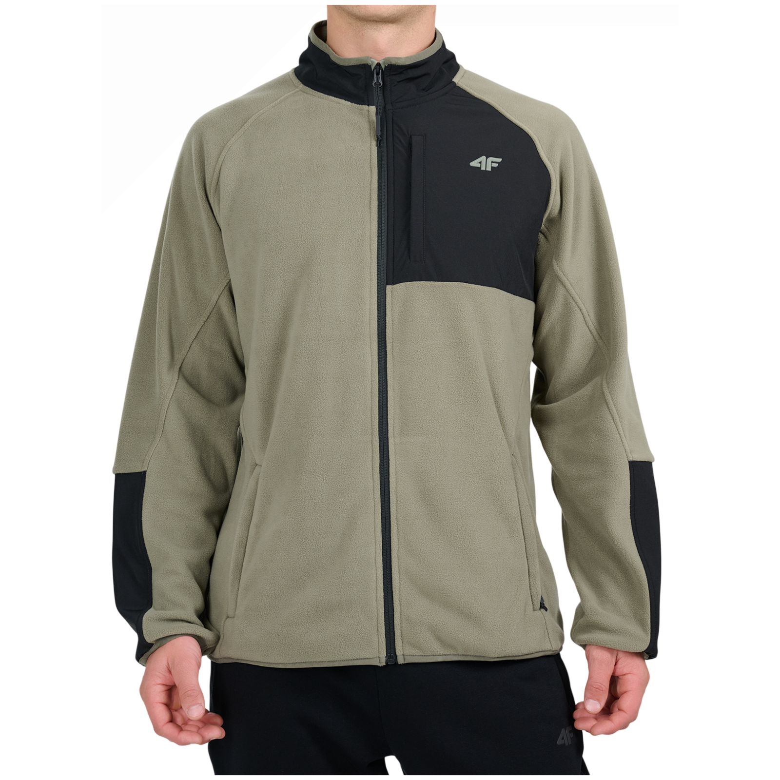Bluza męska 4F Fleece M480 Rozmiar: L / Kolor: khaki/czarny