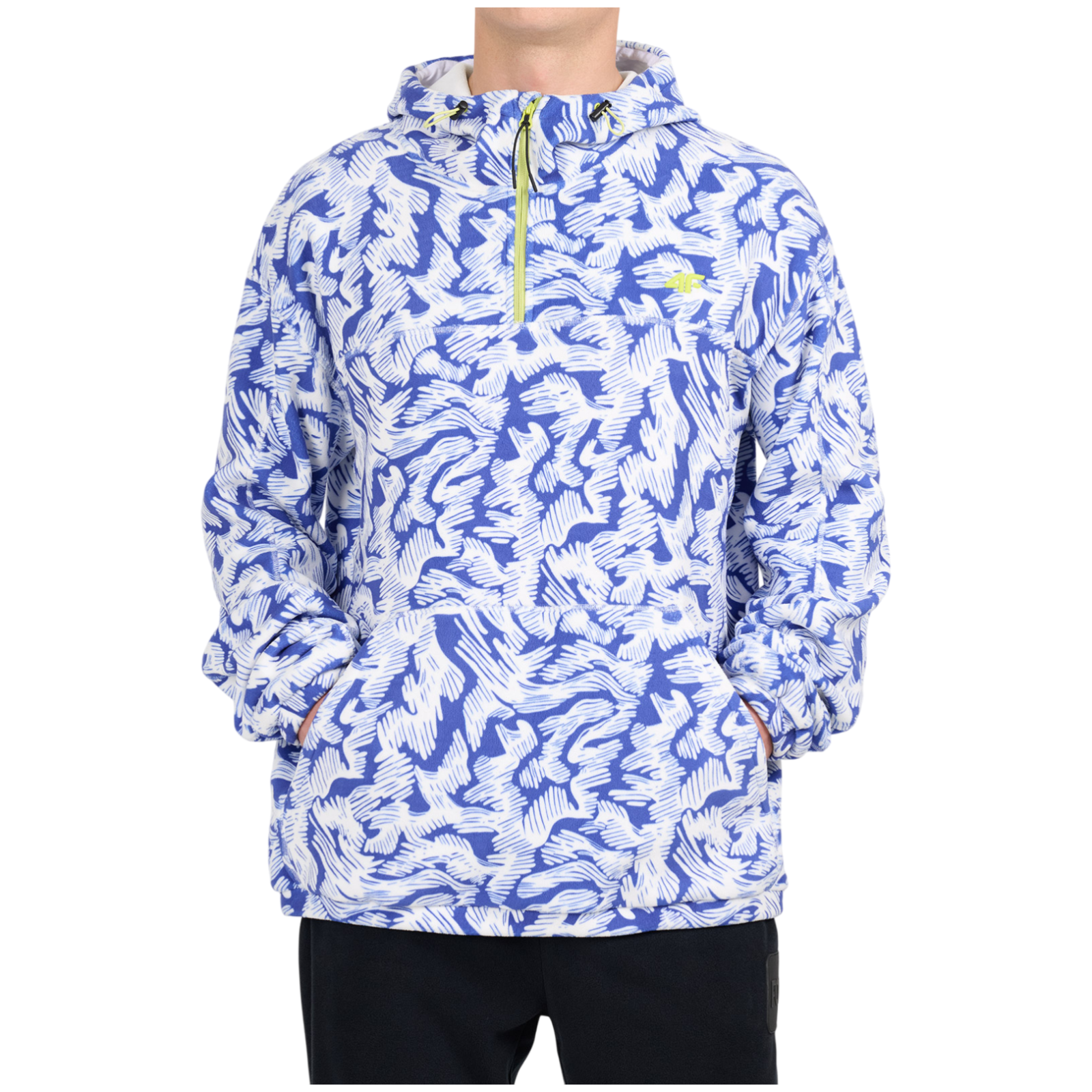 Bluza męska 4F Fleece M483 Rozmiar: L / Kolor: biały/niebieski