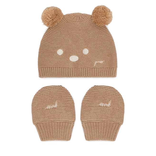 Zestaw czapka i rękawiczki Guess H6BZ08 Z1552 Beżowy ciemny