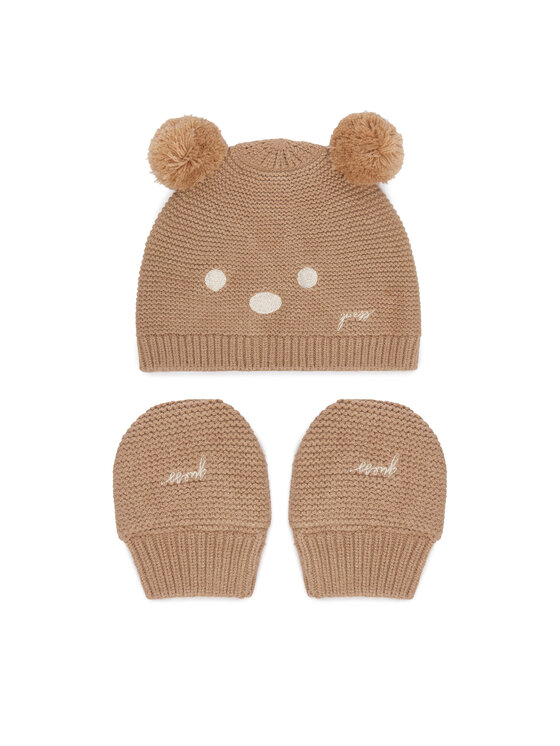Guess Zestaw czapka i rękawiczki H6BZ08 Z1552 Beżowy ciemny