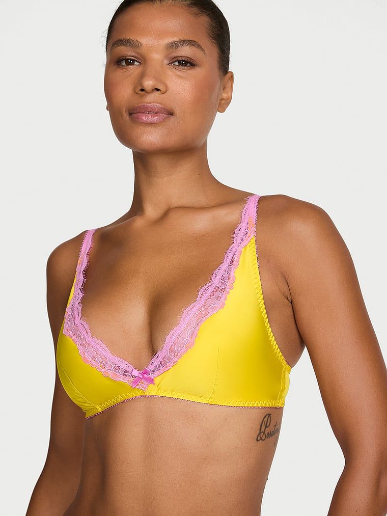 Victoria's Secret Biustonosz nieusztywniany bez fiszbin satynowy Tease