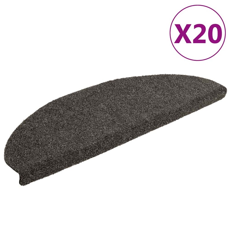Maty na schody samoprzylepne 20 szt. 65x21x4 cm Antracytowe półokrągłe duże vidaXL