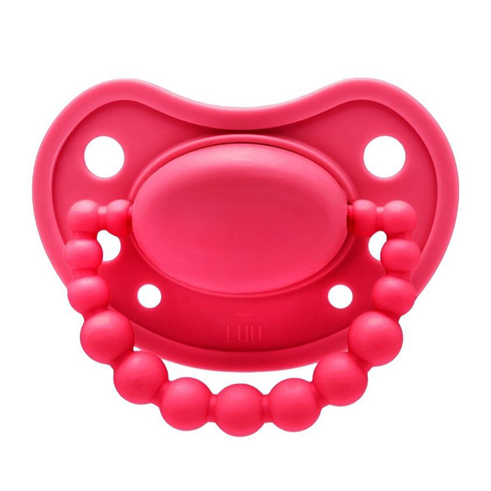 Luu Kids, smoczek uspokajający, 3-6 miesięcy, pozycjonujący, silikonowy, Berry Flame, 1 sztuka