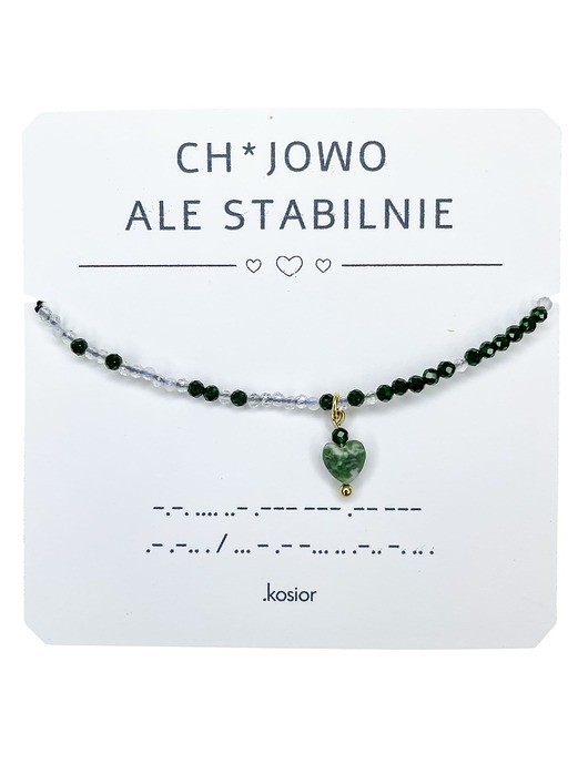 Bransoletka CHUJOWO ALE STABILNIE - Awenturyn, Opal, Agat - Morse