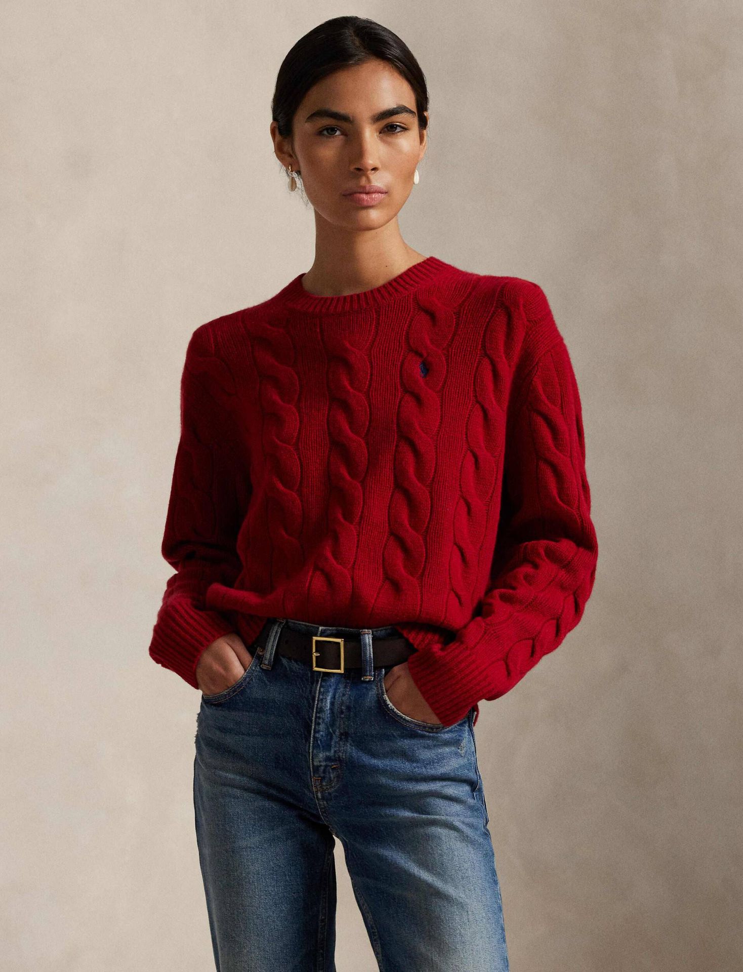 POLO RALPH LAUREN Wełniany sweter Loose fit z dodatkiem kaszmiru