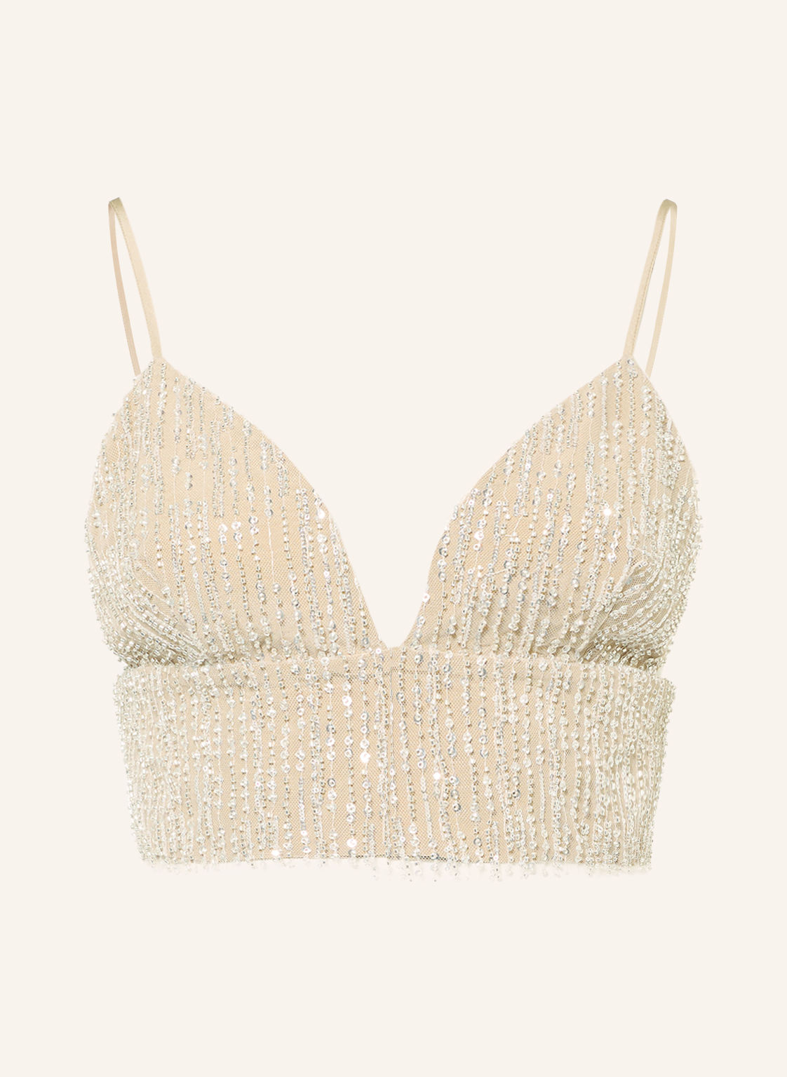 Ami Paris Top Z Siateczki Z Cekinami I Kamyczkami Ozdobnymi beige