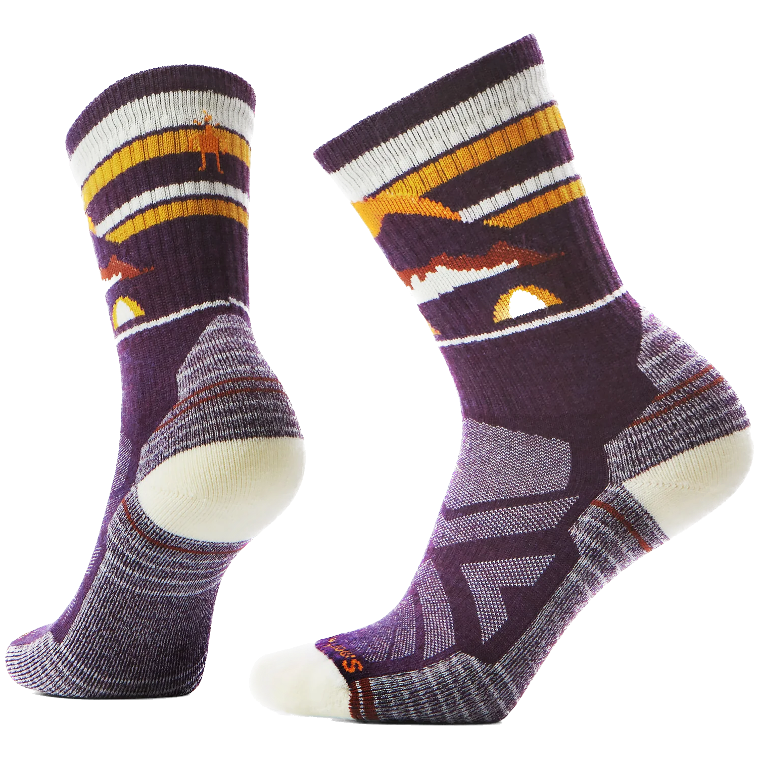 Skarpety damskie Smartwool W Hike Light Cushion Mountain Moon Crew Rozmiar skarpet: 38-41 / Kolor: fioletowy