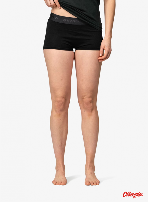 Bokserki Termoaktywne Damskie Devold Breeze Merino 150 Hipster - Black