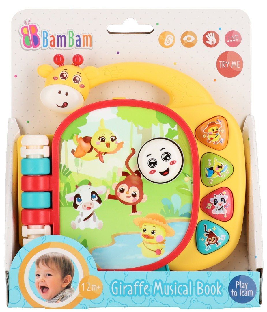 Muzyczna książeczka Żyrafka na baterie Bam Bam 592787 - zabawka