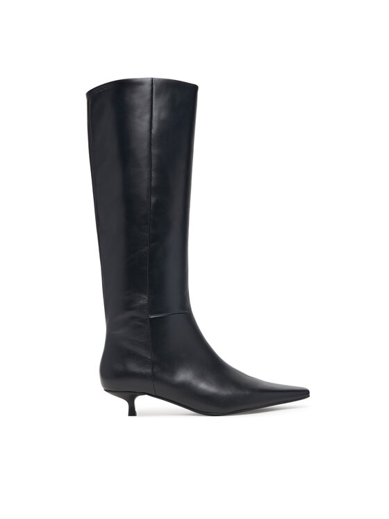 Calvin Klein Kozaki Kitten Heel High Boot Lth HW0HW03167 Czarny