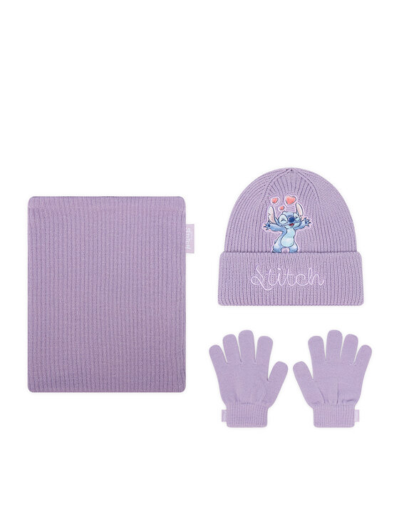 Disney Classics Komplet czapka, komin i rękawiczki CEO-ACCCS-AW26-220DCLS Fioletowy jasny