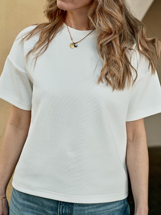 Classy / biały t-shirt ze 100%, grubej bawełny