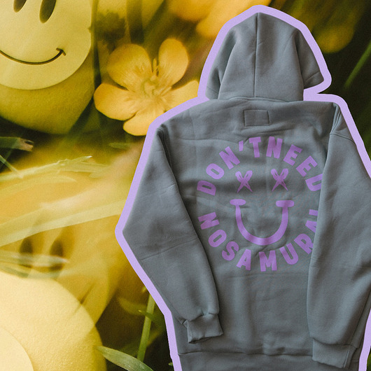 Pastel Mint Bluza Smile z kapturem