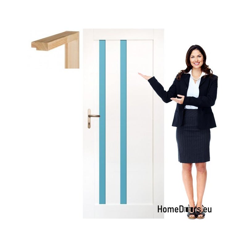 HOMEDOORS Skrzydło drewniane ościeżnica kolor szyba OV6 80 Prawe